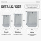 Grey silicone-coated nylon travel shoe bag with size labels: Small, Medium, Large