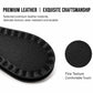 Black leather-style magnetic hem clip pair with textured finish