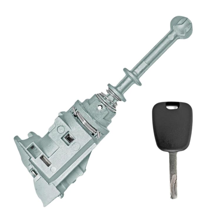 Left door lock cylinder with key and metal key blade