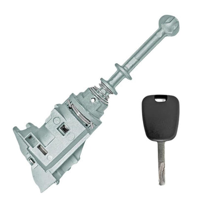 Left door lock cylinder with key and metal key blade