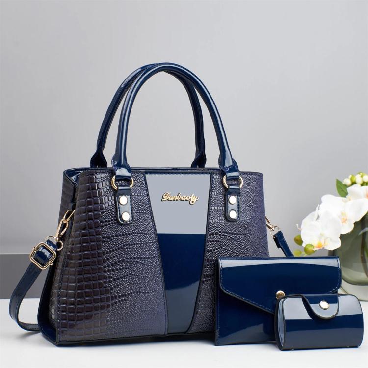 3pcs /Set Crocodile-Patterned Tote Shoulder Bag