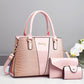 3pcs /Set Crocodile-Patterned Tote Shoulder Bag