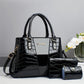 3pcs /Set Crocodile Pattern Color-Changing Large Capacity Shoulder/Handbag