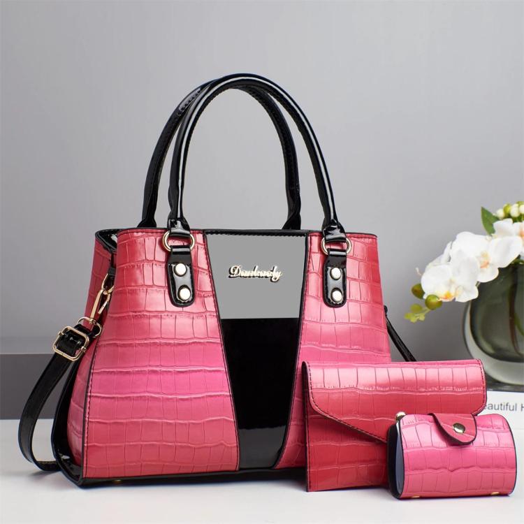 3pcs /Set Crocodile Pattern Color-Changing Large Capacity Shoulder/Handbag