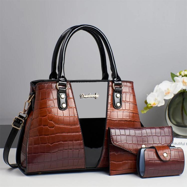 3pcs /Set Crocodile Pattern Color-Changing Large Capacity Shoulder/Handbag