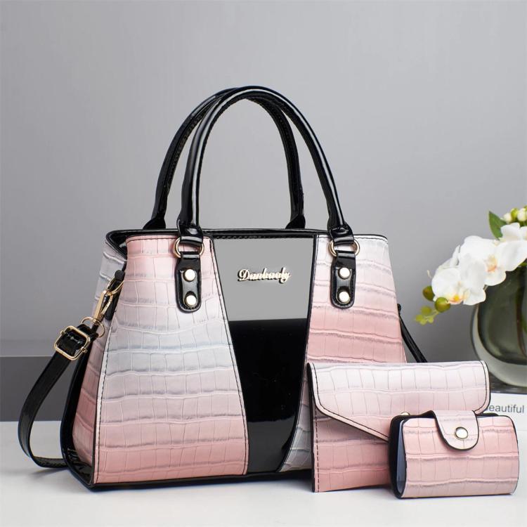 3pcs /Set Crocodile Pattern Color-Changing Large Capacity Shoulder/Handbag