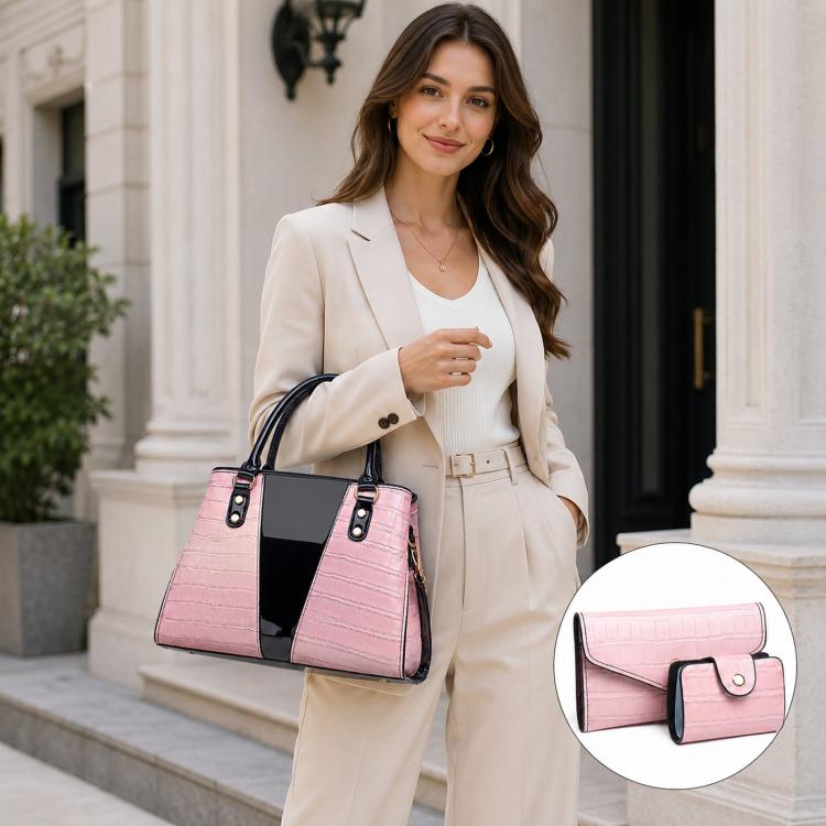 3pcs /Set Crocodile Pattern Color-Changing Large Capacity Shoulder/Handbag