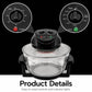 Countertop air fryer with clear glass bowl and top dials with indicator lights