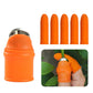 Orange anti-cut finger sleeve set with thumb knife cutter guard, five-pack