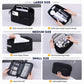 Black water-resistant toiletry bag set showing large, medium, and small sizes