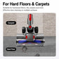 Motorized floor brush head for carpet and hard floors with roller and red accent panel