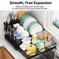 Expandable Dish Drying Rack With Drainboard Countertop Dish Strainer Rack With Cutlery Holder