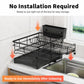 Expandable Dish Drying Rack With Drainboard Countertop Dish Strainer Rack With Cutlery Holder