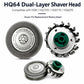 Dual-blade rotary replacement shaver head set with two foil discs and cutter base