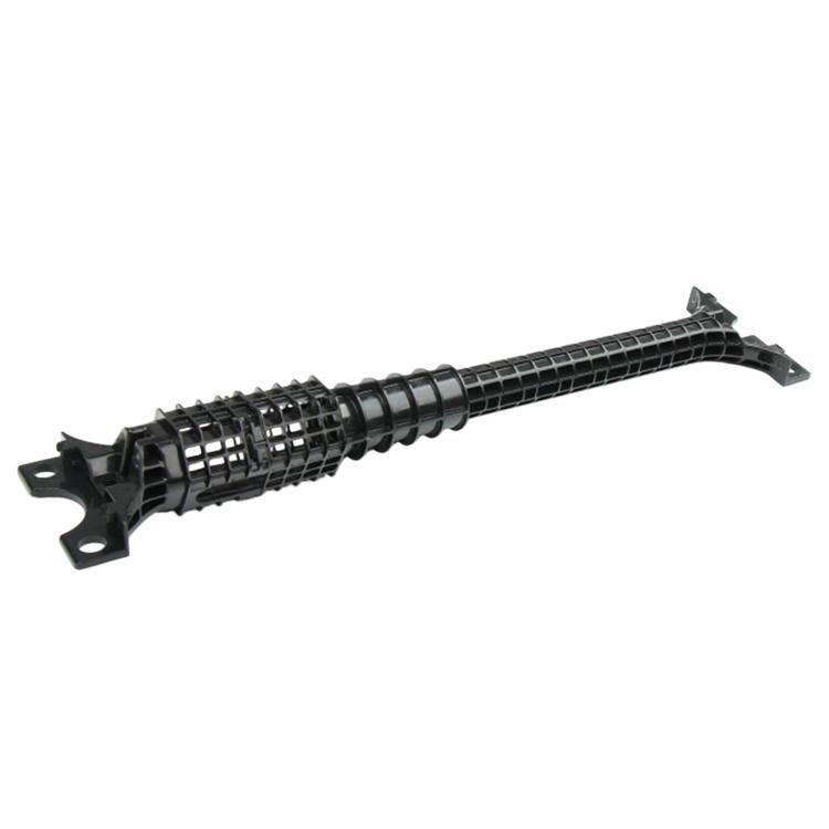 Black seat motor adjustment rail with end mounting tabs and central ribbed section