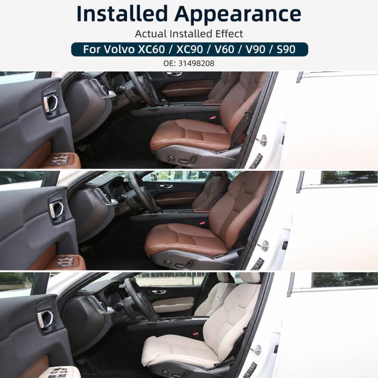 Installed seat motor adjustment rail area under the front car seat, shown from angles