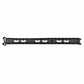 Seat motor adjustment rail flexible shaft bracket, black perforated cutout rail piece