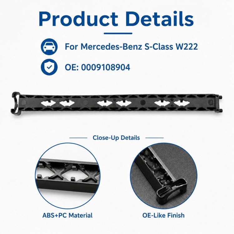 Seat motor adjustment rail flexible shaft bracket, black OE-like finish with cutouts