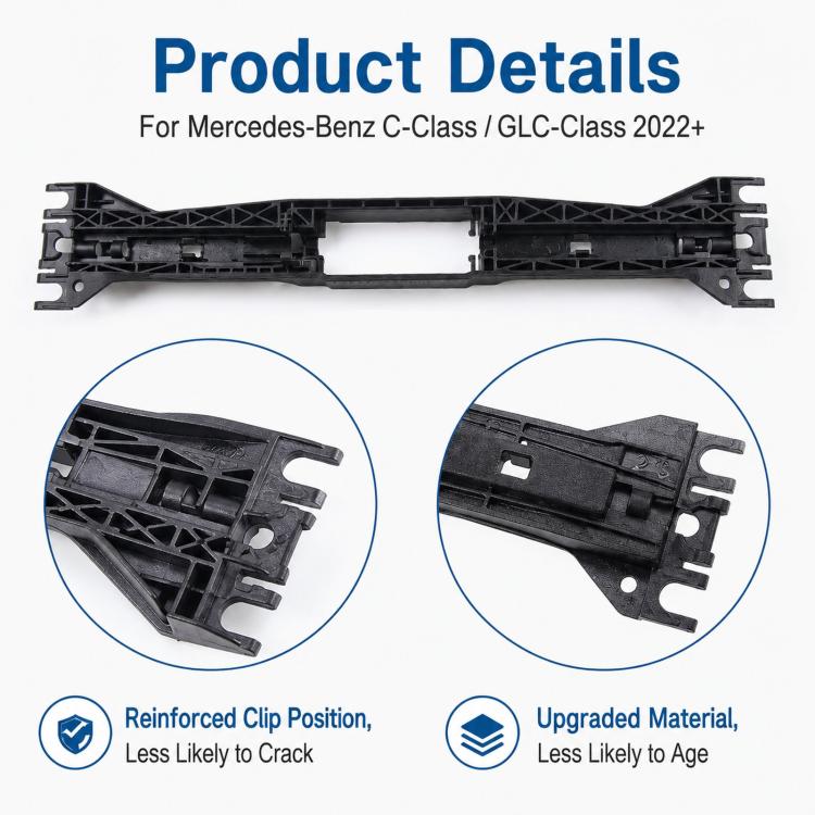 Black seat motor bracket with reinforced clip positions and upgraded material detail