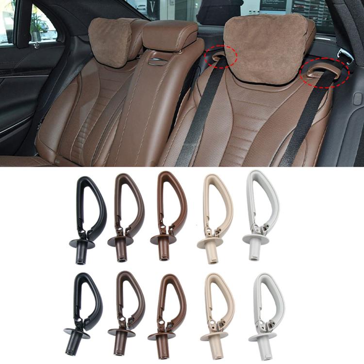 Brown rear seat belt guide clip for Mercedes-Benz S-Class, left-hand drive, installed