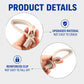 Beige seat belt guide clip with reinforced metal insert, held by hand