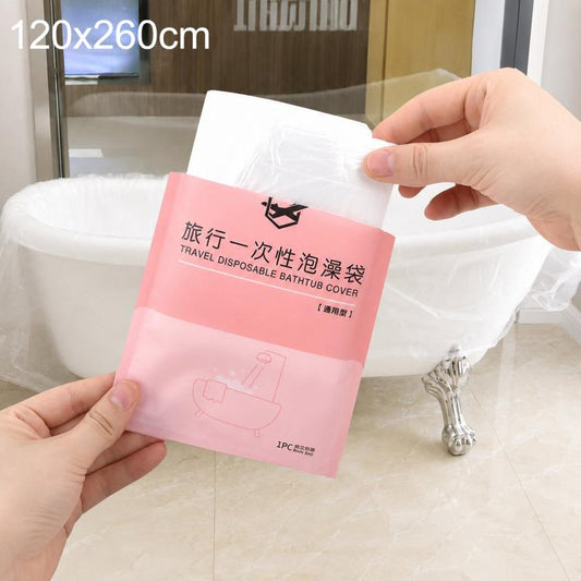 Disposable Bathtub Liner Individually Wrapped Thick HDPE Plastic Bath Bag for Hotel Travel Spa, 120 x 260cm, 120 x 320cm