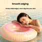 Pink and yellow inflatable armpit float ring with smooth rolled edge