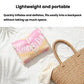 Inflatable armpit float ring folded in packaging with carry pouch