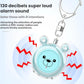 Teal bear-face personal alarm keychain with warning sound effect lines