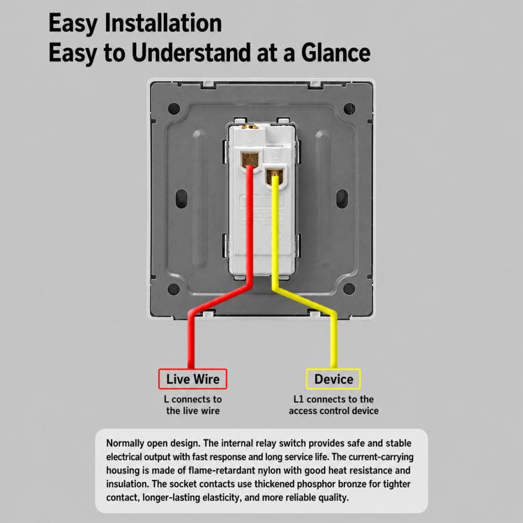 Auto Reset Access Control Exit Button Hotel Doorbell Switch Panel