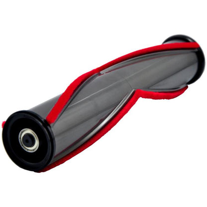 V-shaped roller brush attachment with red bristles and dark gray housing