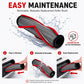 Washable carpet roller brush with red rim and gray roller, black end caps