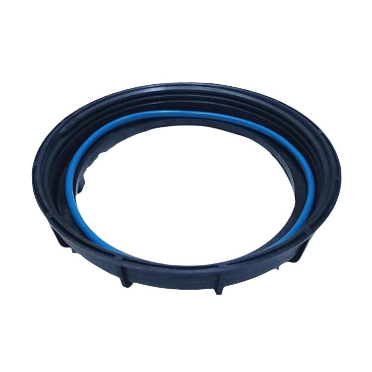 Fuel pump cap ring with blue inner seal, dark blue outer ring