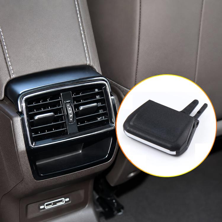 Black air vent grille paddle clip, three-sided molded shape with two prongs