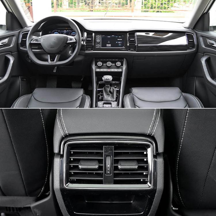 Car front air vent grille with black vent paddle trim insert in place