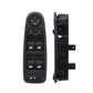 Black power window control switch with raised buttons and side contact pins
