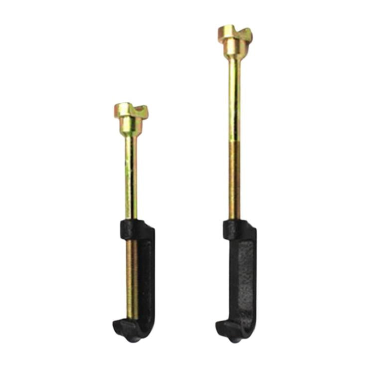 Set of two spare tire hooks with black rubber ends and gold stems