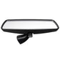 Interior rearview mirror housing, black, with central mounting tab and metal border