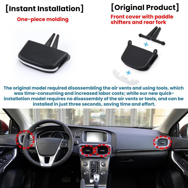 Black air vent paddle slip cover with fork prongs and clip-style mounts