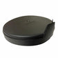 Black round headlight rubber cover cap with raised edge and side retention tab