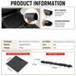 Black ribbed roller shutter cup holder cover with size and material information layout