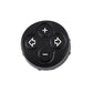 Black steering wheel button cluster with plus, minus, and left/right arrows