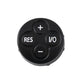Black steering wheel button cluster with RES and V/O labels plus and minus