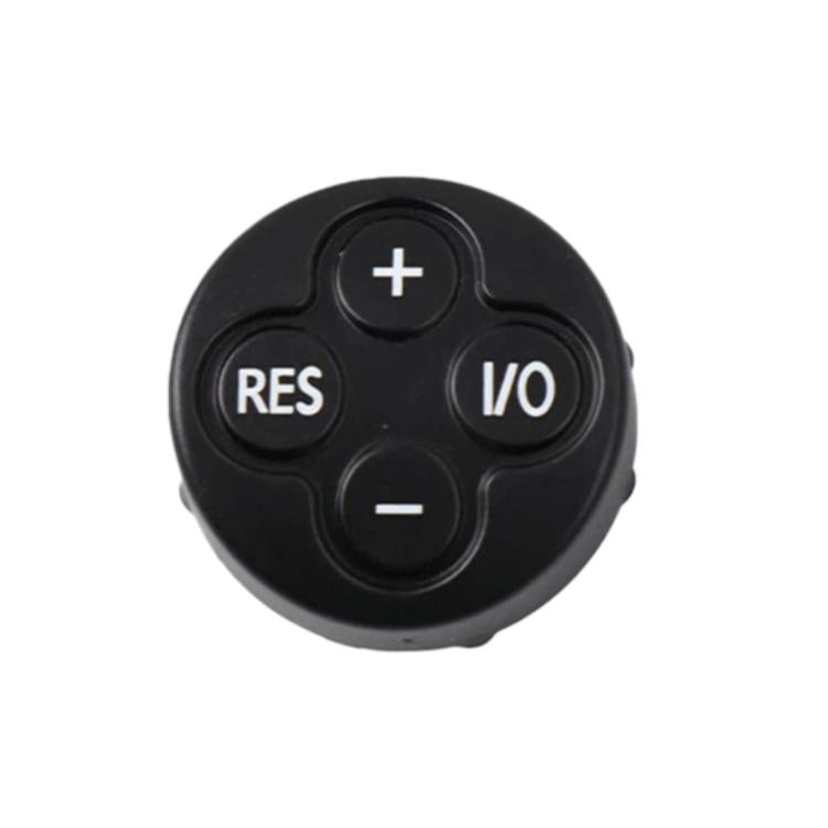 Black steering wheel button cluster with RES and V/O labels plus and minus