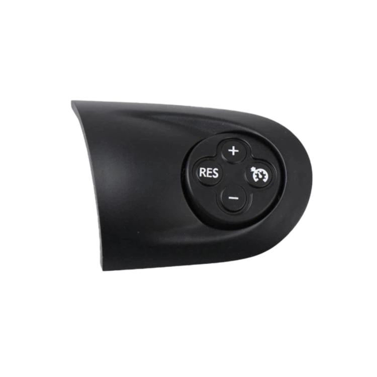 Black steering wheel control panel with RES, gear icon, and plus/minus buttons