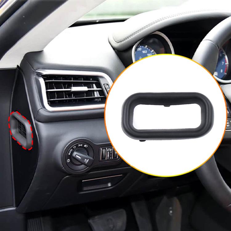 Dashboard side air vent rubber ring, black rectangular bezel insert