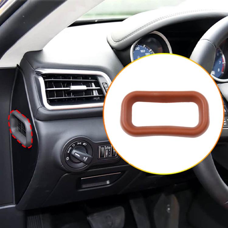 Dashboard side air vent rubber ring, light brown rectangular bezel insert
