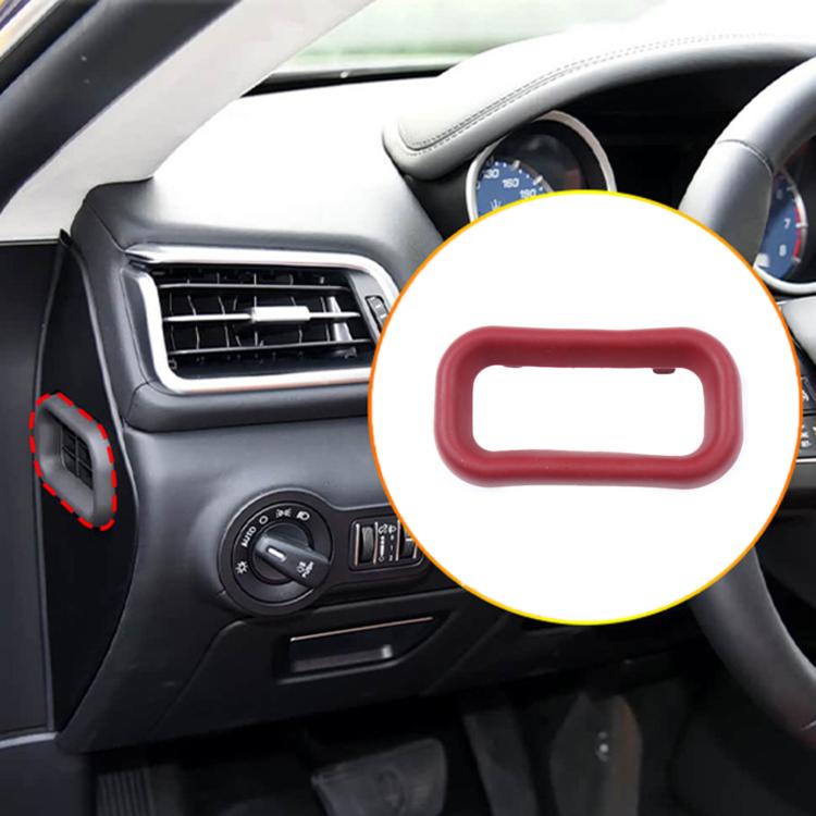 Dashboard side air vent rubber ring, red rectangular bezel insert