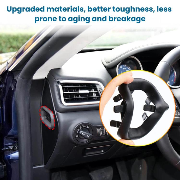 Dashboard side air vent rubber ring, black installed on dashboard side vent
