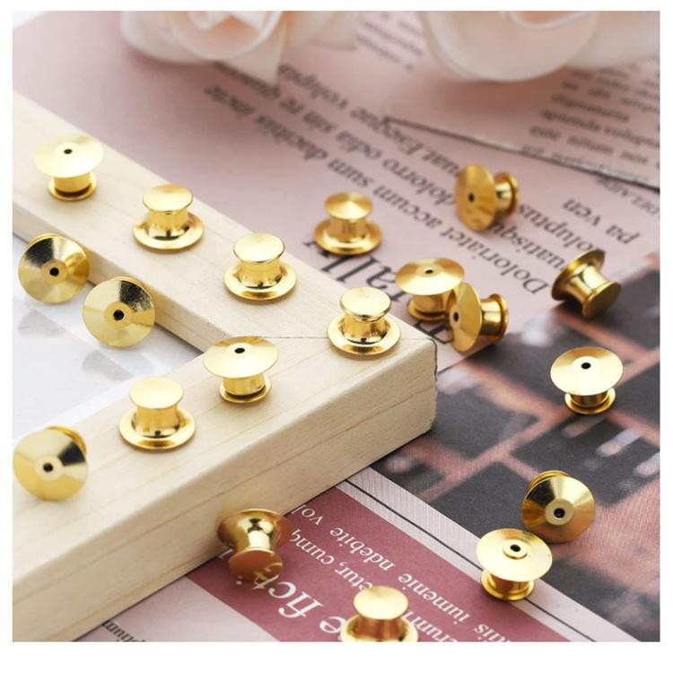 40 PCS/Box Locking Pin Backs Metal Pin Keepers Replacement with Storage Box for Enamel Pins Lapel Pins Badges